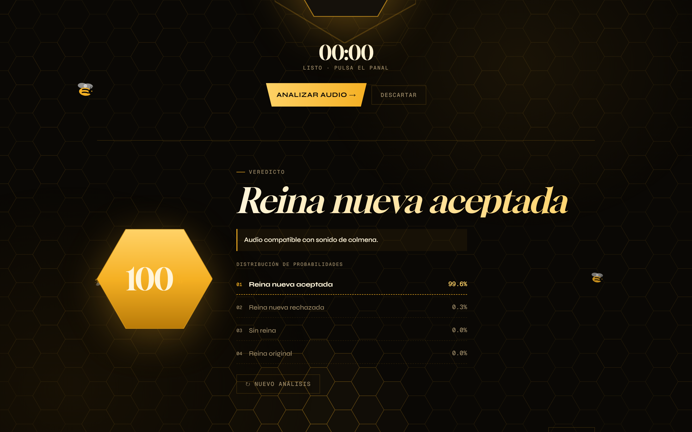 Veredicto real: audio de test clasificado correctamente.