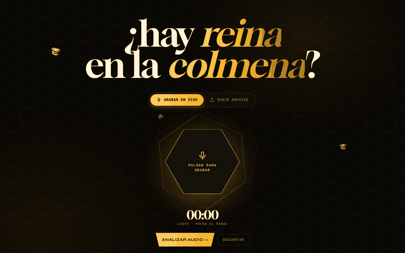 Demo de Colmena AI clasificando un audio real